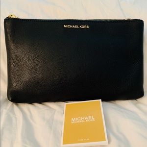 Michael Kors Adele Double Zip Pebble Leather